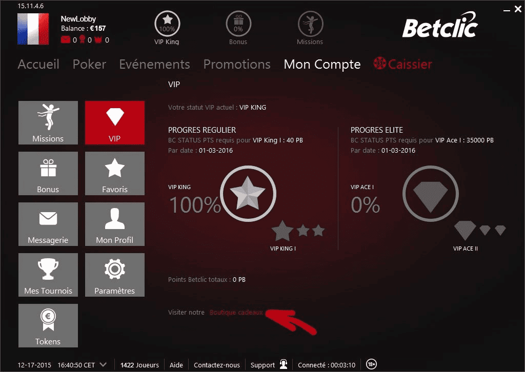 Cadeaux dans la boutique Betclic
