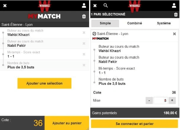 Ajout sélection mymatch Winamax