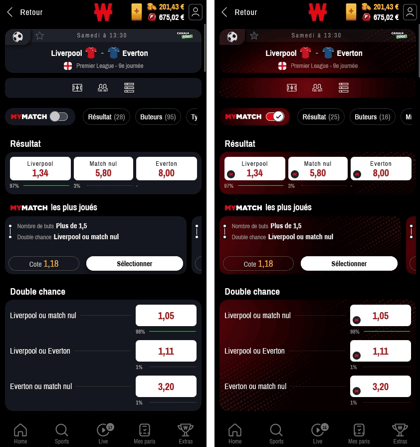 Avantage inconvénient mymatch Winamax