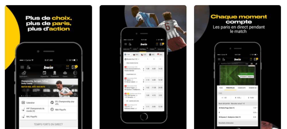 Application mobile par Bwin pour Android et Iphone